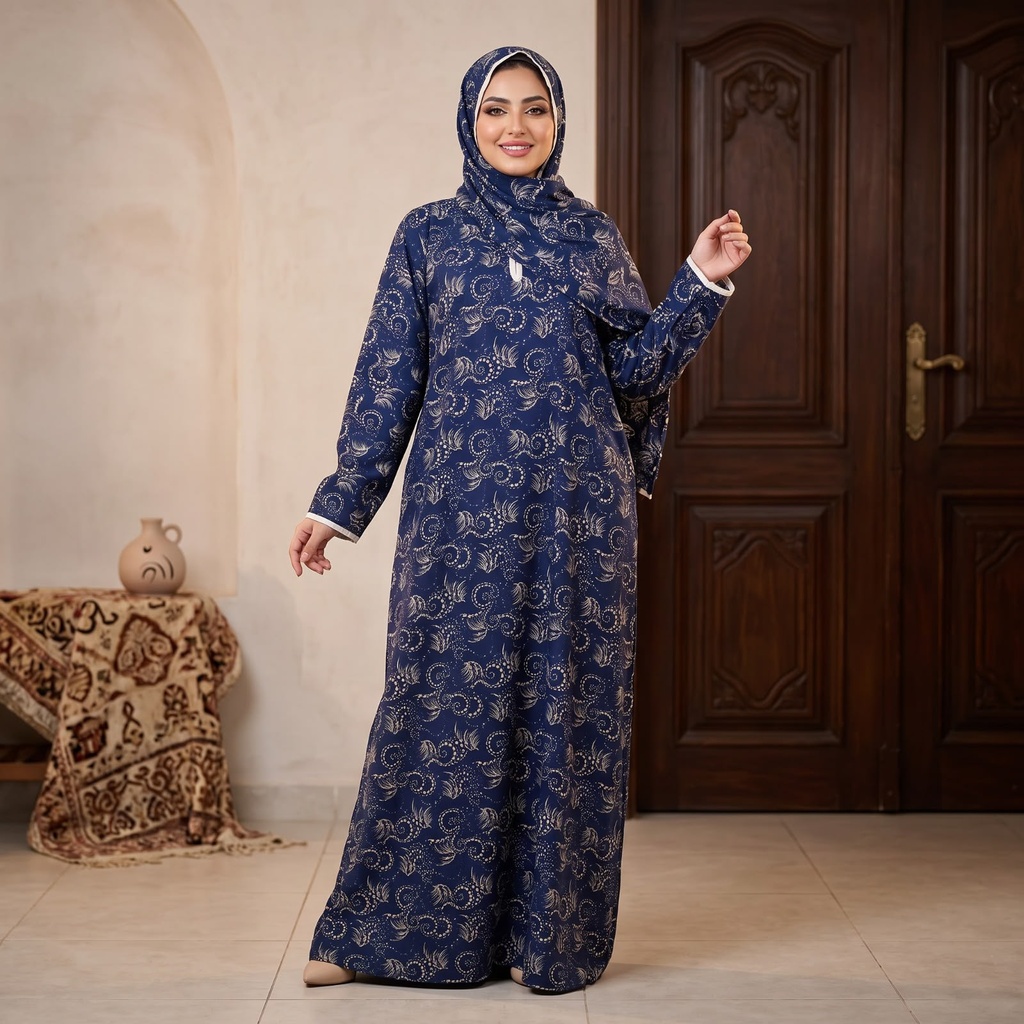 إسدال Noor VEIL ازرق مشجر