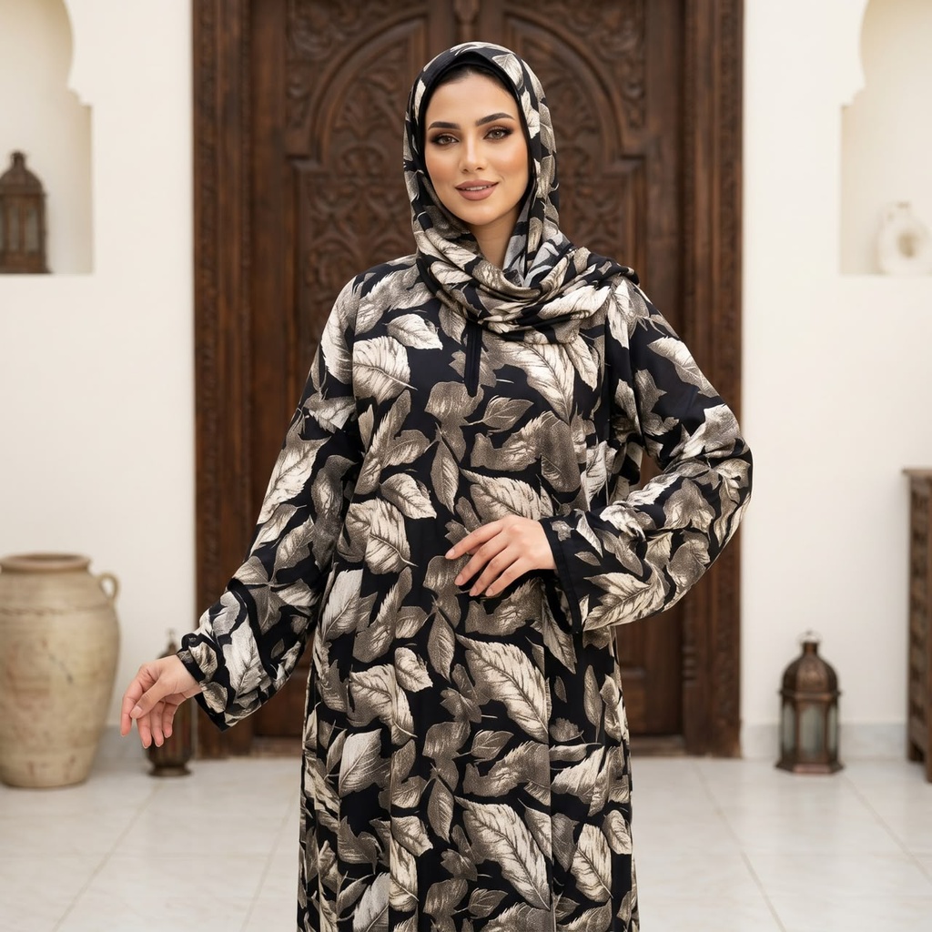 إسدال Noor VEIL رمادي فاتح مشجر