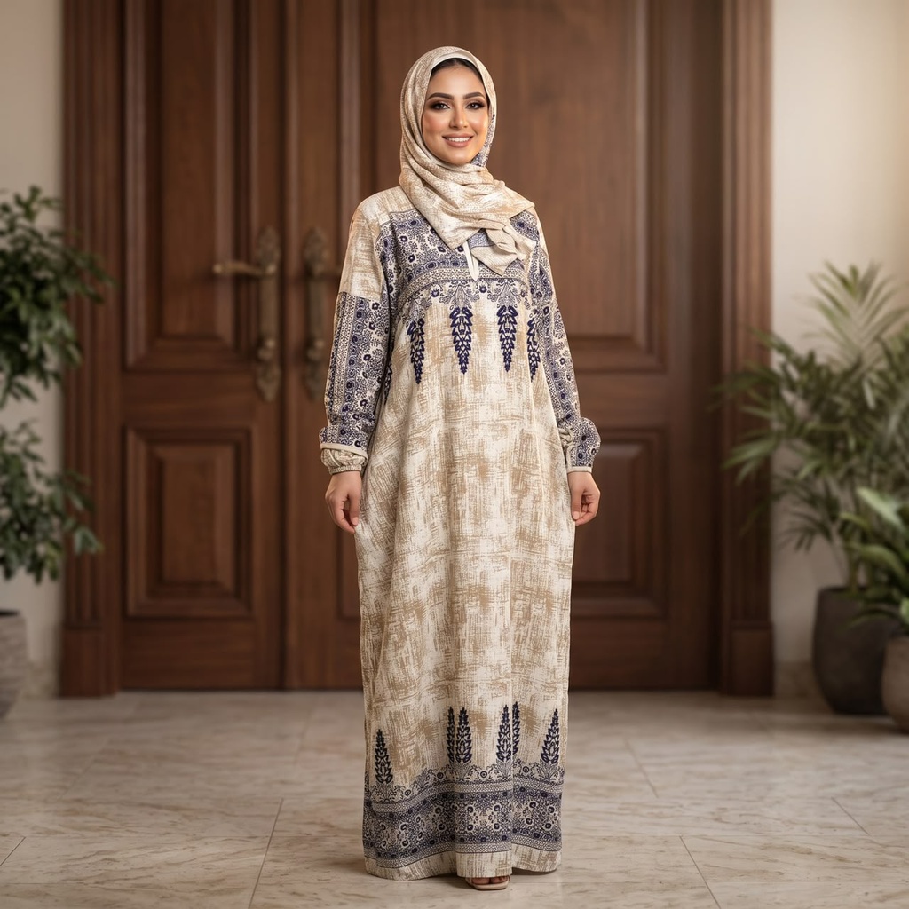 إسدال Noor VEIL بني خامق مشجر