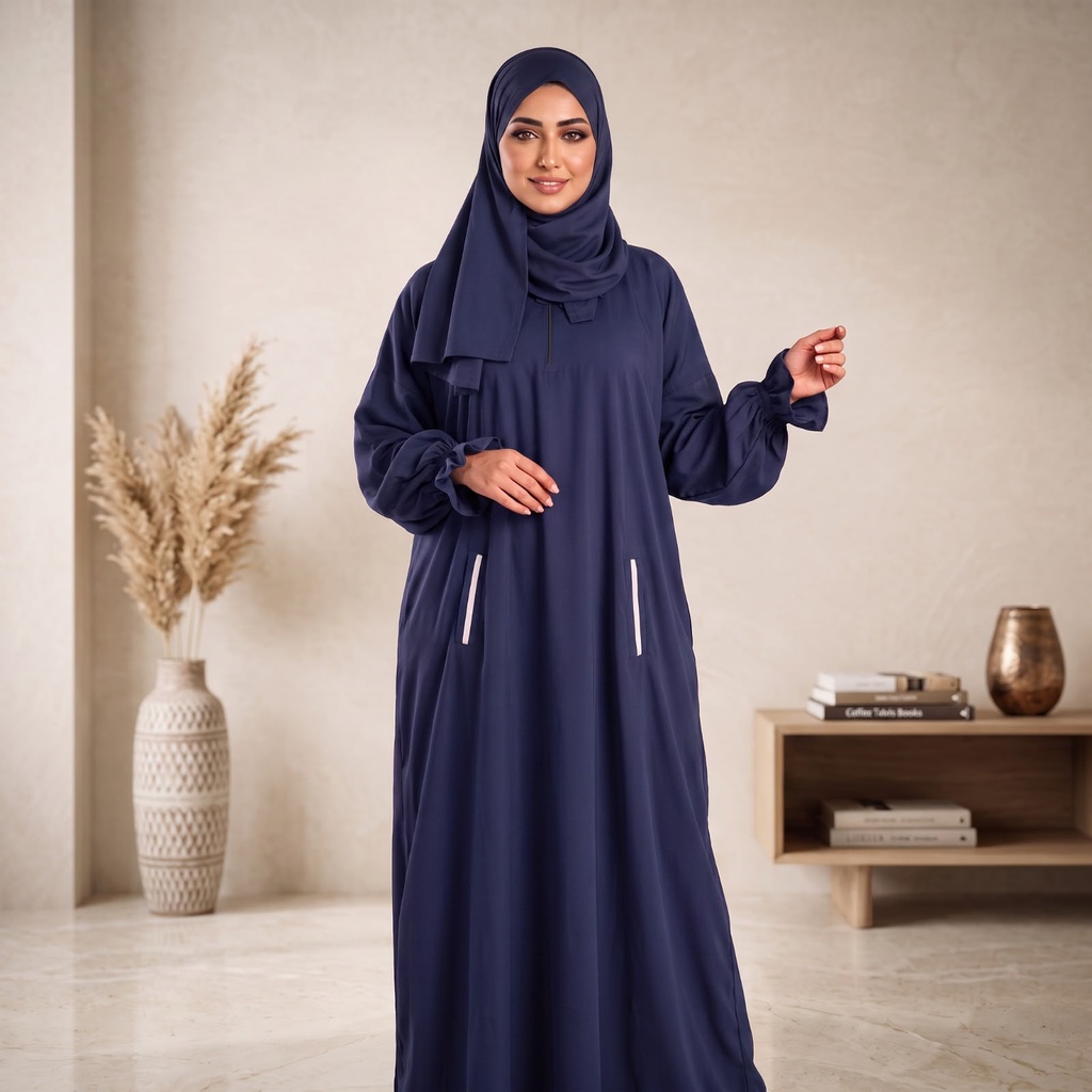 إسدال Noor Veil دانتيل ازرق خامق