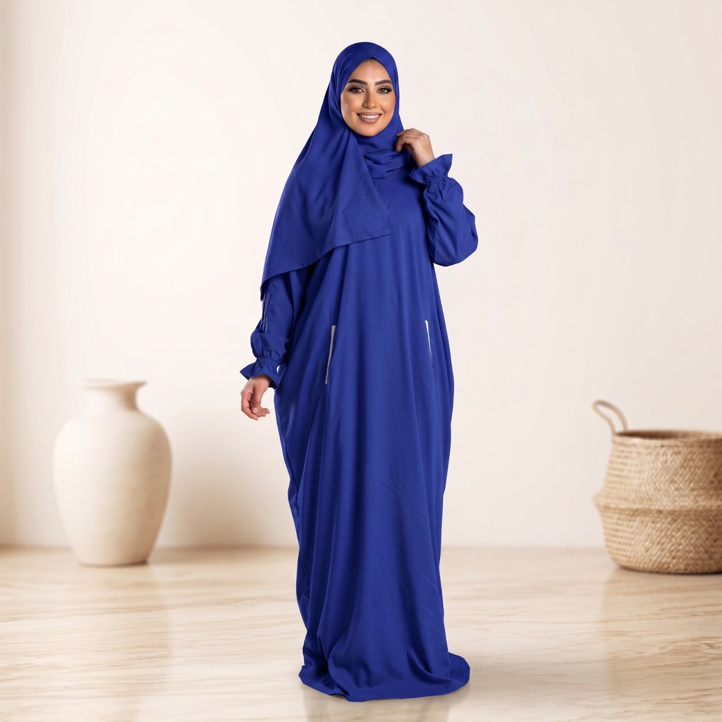 إسدال Noor Veil دانتيل ازرق فاتح