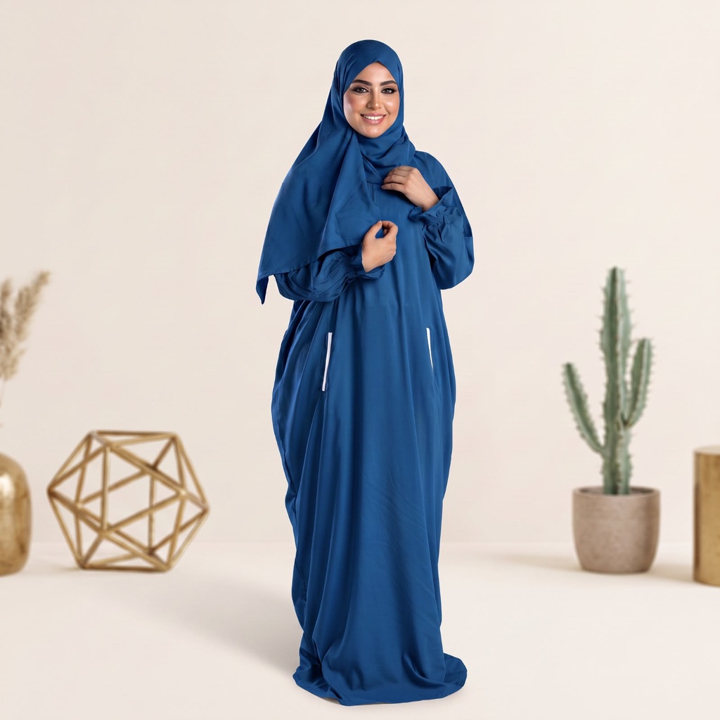 إسدال Noor Veil دانتيل ازرق فاتح