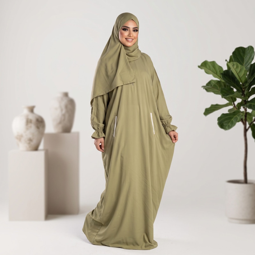 إسدال Noor Veil دانتيل اصفر مطفي