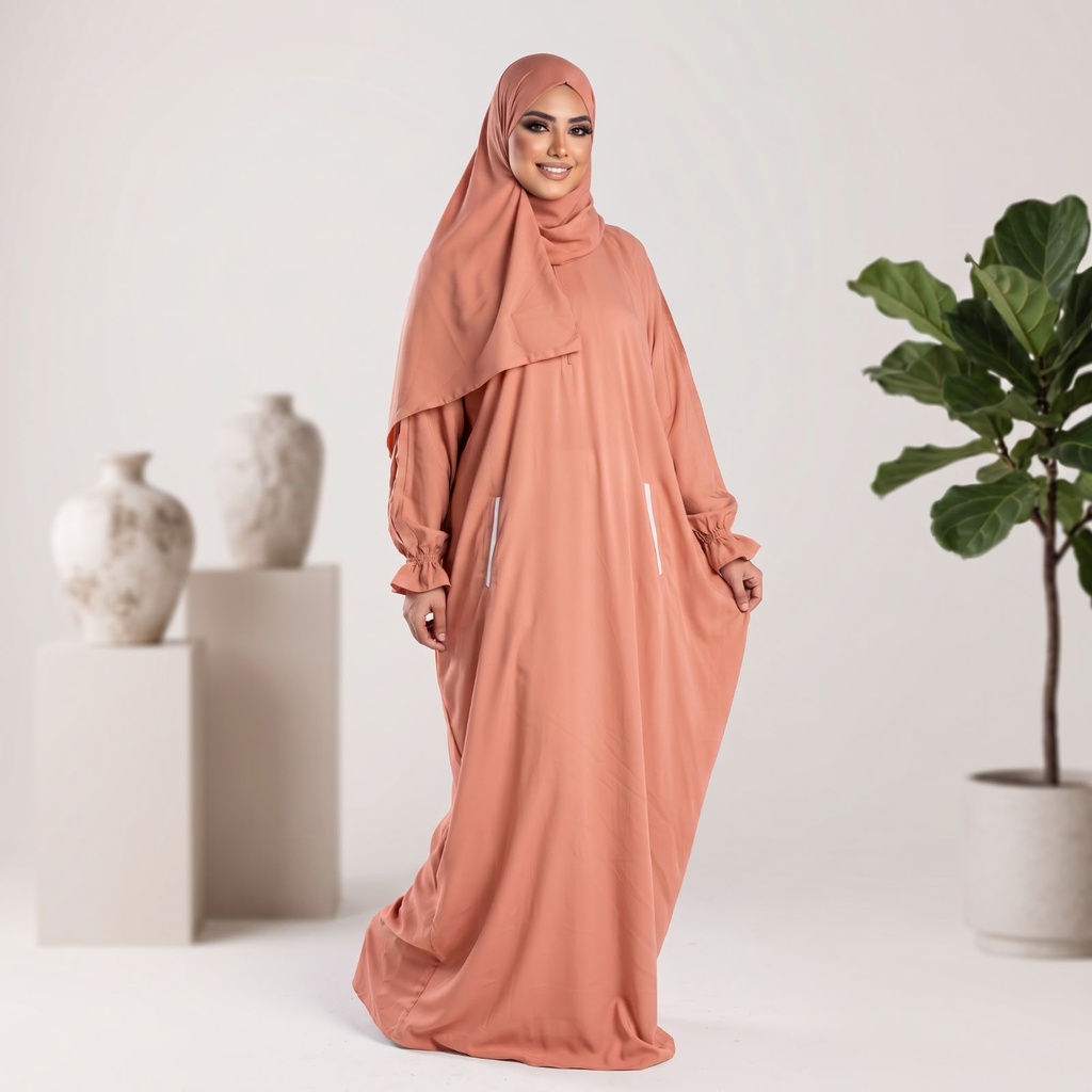 إسدال Noor Veil دانتيل زهري وردي