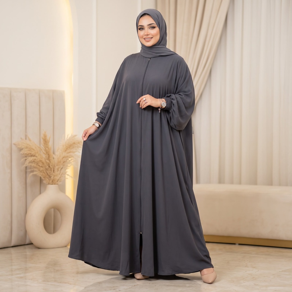 عبايه مكه رمادي